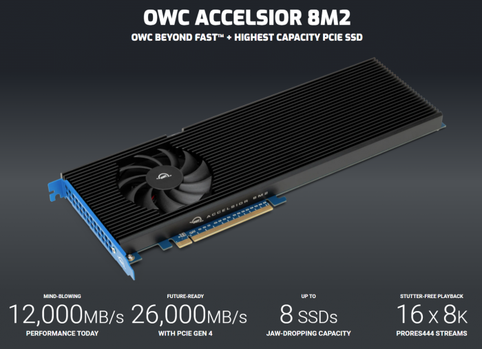 OWC推出Accelsior 8M2 PCIe 4.0 SSD扩展卡：兼容PC与Mac Pro