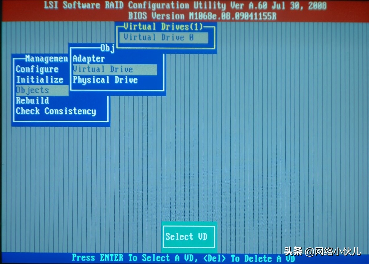 Ctrl+M快捷键阵列卡配置步骤（LSI 1068E）